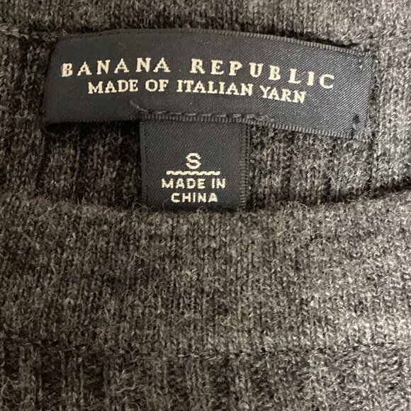 Banana Republic Wool Cashmere Rib Knit Sweater Dress S Charcoal Gray #128K - Picture 5 of 8